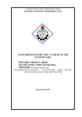 Giáo trình cơ sở dữ liệu và hệ quản trị cơ sở dữ liệu nghề thiết kế đồ hoạ cđtc