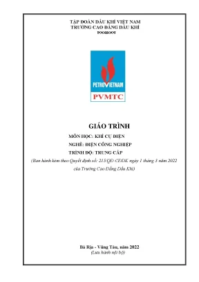 Giáo trình khí cụ điện nghề điện công nghiệp trung cấp trường cao đẳng dầu khí