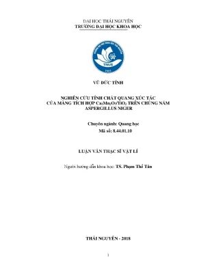 Luận văn thạc sĩ hay nghiên cứu tính chất quang xúc tác của màng tích hợp ca3mn2o7 tio2 trên chủng nấm aspergillus niger