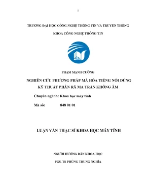 Luận văn thạc sĩ hay nghiên cứu phương pháp mã hóa tiếng nói dùng kỹ thuật phân rã ma trận không âm