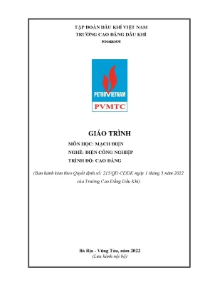 Giáo trình mạch điện nghề điện công nghiệp cao đẳng trường cao đẳng dầu khí