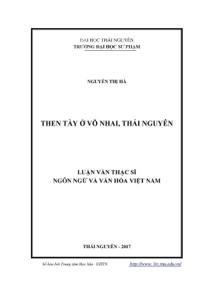 Luận văn thạc sĩ hay then tày ở võ nhai thái nguyên