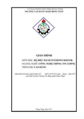Giáo trình hệ điều hành windows server nghề công nghệ thông tin cao đẳng
