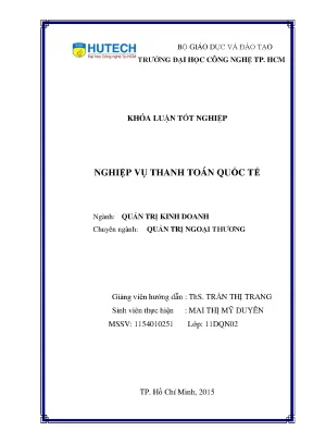 Luận văn thạc sĩ hay nghiệp vụ thanh toán quốc tế