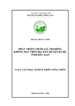 Luận văn thạc sĩ hay phát triển chuỗi giá trị hồng không hạt trên địa bàn huyện ba bể tỉnh bắc kạn