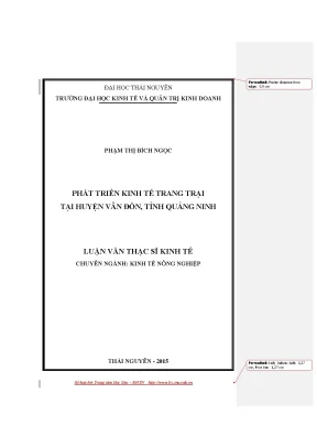Luận văn thạc sĩ hay phát triển kinh tế trang trại tại huyện vân đồn tỉnh quảng ninh