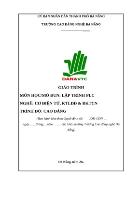 Giáo trình môn họcmô đun lập trình plc nghề cơ điện tử ktlđđ đktcn trình độ cao đẳng
