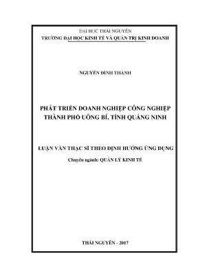 Luận văn thạc sĩ hay phát triển doanh nghiệp công nghiệp thành phố uông bí tỉnh quảng ninh