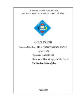 Giáo trình hàn ống công nghệ cao nghề hàn cao đẳng