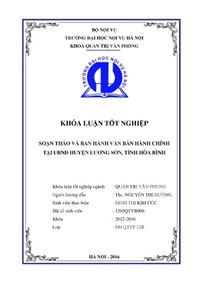 Khóa luận soạn thảo và ban hành văn bản hành chính tại ubnd huyện lương sơn tỉnh hòa bình