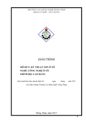 Giáo trình kỹ thuật sơn ô tô nghề công nghệ ô tô cao đẳng
