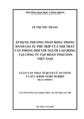 Áp dụng phương pháp rosa trong đánh giá sự phù hợp của nội thất văn phòng đối với người lao động tạicông ty tập đoàn foxconn việt nam