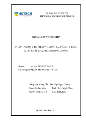 Luận văn thạc sĩ hay phân tích quy trình xuất khẩu tại công ty tnhh xuất nhập khẩu rồng đông dương