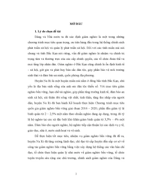 Luận văn quản lý nhà nước về giảm nghèo bền vững ở huyện na rì tỉnh bắc kạn