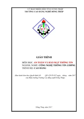 Giáo trình an toàn và bảo mật thông tin nghề công nghệ thông tin cao đẳng