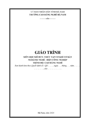 Giáo trình môn họcmô đun thực tập cơ khí cơ bản nghành