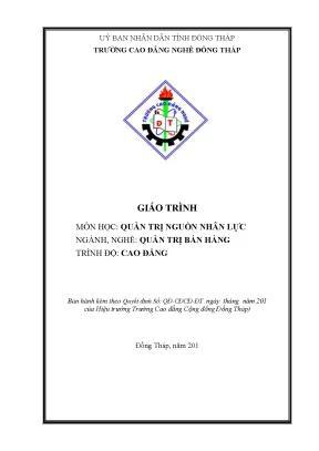 Giáo trình quản trị nguồn nhân lực nghề quản trị bán hàng cao đẳng