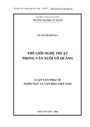 Luận văn thạc sĩ hay thế giới nghệ thuật trong văn xuôi võ quảng