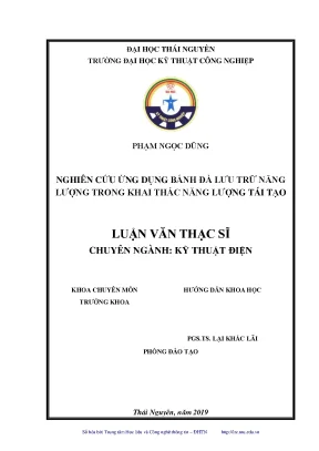 Luận văn thạc sĩ hay nghiên cứu ứng dụng bánh đà lưu trữ năng lượng trong khai thác năng lượng tái tạo