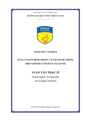 Luận văn thạc sĩ kỹ thuật điện nâng cao ổn định trong vận hành hệ thống điện gió nối lưới dùng statcom