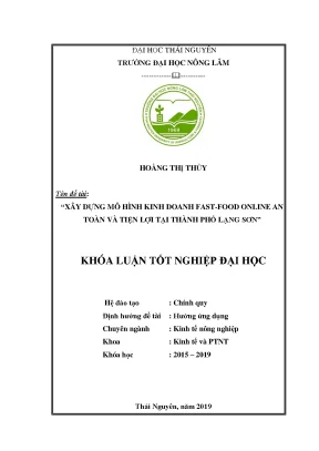 Luận văn thạc sĩ hay xây dựng mô hình kinh doanh fast food online an toàn và tiện lợi tại thành phố lạng sơn