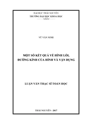 Luận văn thạc sĩ hay một số kết quả về hình lồi đường kính của hình và vận dụng