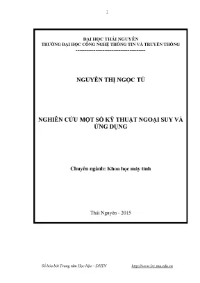 Luận văn thạc sĩ hay nghiên cứu một số kỹ thuật ngoại suy và ứng dụng