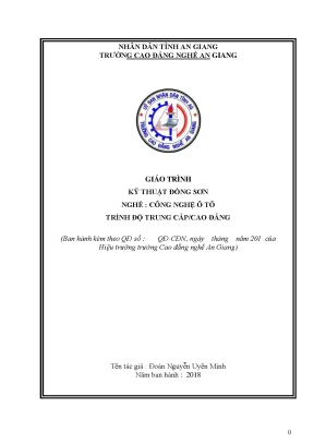 Giáo trình kỹ thuật đồng sơn nghề công nghệ ô tô trình độ cđtc
