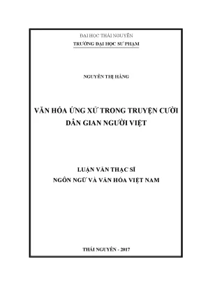 Luận văn thạc sĩ hay văn hóa ứng xử trong truyện cười dân gian người việt