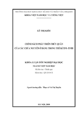 Khóa luận chính sách phát triển thủy quân của các chúa nguyễn ở đàng trong thế kỷ xvi xviii
