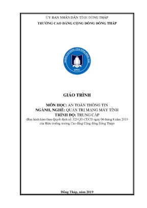 Giáo trình an toàn thông tin ngành quản trị mạng máy tính trung cấp