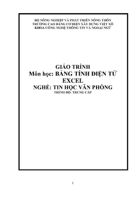 Giáo trình bảng tính điện tử excel nghề tin học văn phòng trung cấp