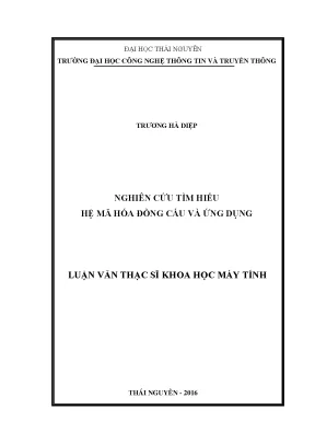 Luận văn thạc sĩ hay nghiên cứu tìm hiểu hệ mã hóa đồng cấu và ứng dụng