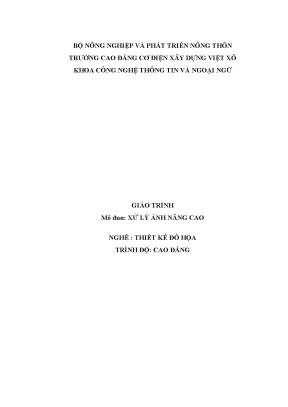 Giáo trình xử lý ảnh nâng cao nghề thiết kế đồ họa cao đẳng