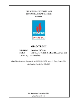 Giáo trình hoá đại cương nghề vận hành thiết bị khai thác dầu khí cao đẳng trường cao đẳng dầu khí