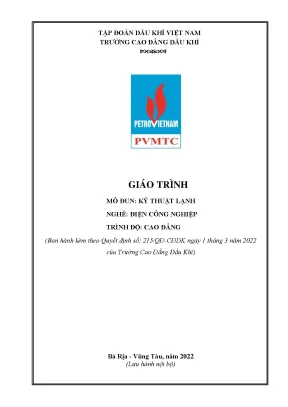 Giáo trình kỹ thuật lạnh nghề điện công nghiệp cao đẳng trường cao đẳng dầu khí