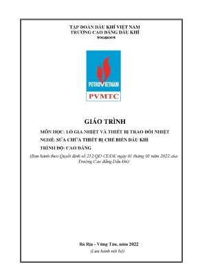 Giáo trình lò gia nhiệt và thiết bị trao đổi nhiệt nghề sửa chữa thiết bị chế biến dầu khí cao đẳng trường cao đẳng dầu khí