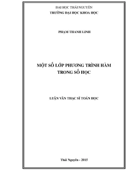 Luận văn thạc sĩ hay một số lớp phương trình hàm trong số học