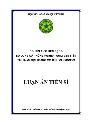 Nghiên cứu biến động sử dụng đất nông nghiệp vùng ven biển tỉnh nam định bằng mô hình clumondo