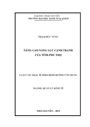 Luận văn thạc sĩ hay nâng cao năng lực cạnh tranh của tỉnh phú thọ