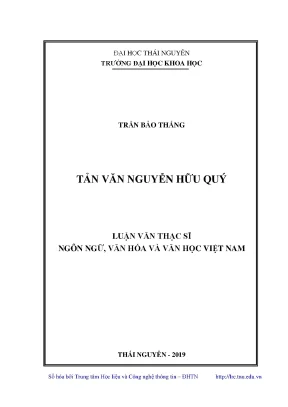 Luận văn thạc sĩ hay tản văn nguyễn hữu quý