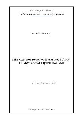 Luận văn thạc sĩ hay tiếp cận nội dung cách mạng tư sản từ một số tài liệu tiếng anh