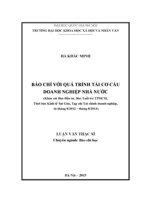 Luận văn thạc sĩ báo chí với quá trình tái cơ cấu doanh nghiệp nhà nước khảo sát báo đầu tư báo tuổi trẻ tphcm thời báo kinh tế sài gòn tạp chí tài chính doanh nghiệp từ tháng 82012 tháng 82013