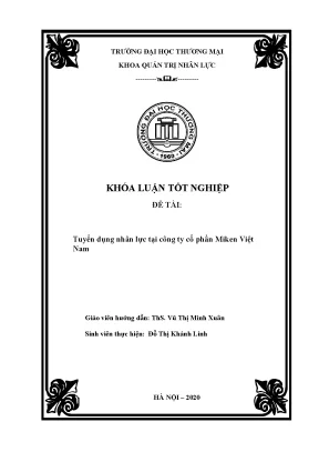 Khóa luận tuyển dụng nhân lực tại công ty cổ phần miken việt nam