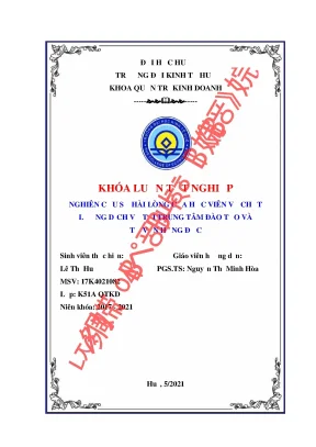 Khóa luận nghiên cứu sự hài lòng của học viên về chất lượng dịch vụ tại trung tâm đào tạo và tư vấn hồng đức