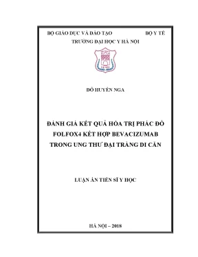 Luận án đánh giá kết quả hóa trị phác đồ folfox4 kết hợp bevacizumab trong ung thư đại tràng di căn
