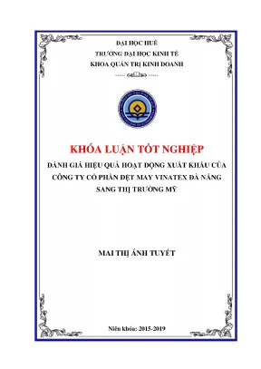 Khóa luận đánh giá hiệu quả hoạt động xuất khẩu của công ty cổ phần dệt may vinatex đà nẵng sang thị trường mỹ