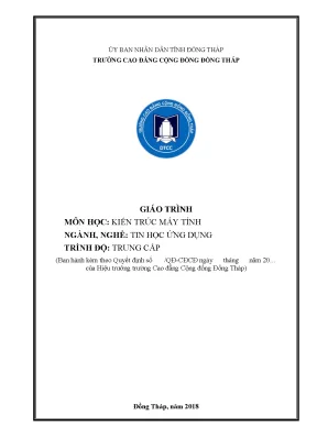 Giáo trình kiến trúc máy tính nghề tin học ứng dụng trung cấp