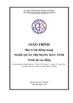 Giáo trình bảo trì hệ thống mạng nghề quản trị mạng máy tính trình độ cao đẳng