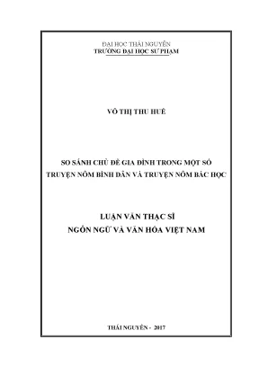 Luận văn thạc sĩ hay so sánh chủ đề gia đình trong một số truyện nôm bình dân và truyện nôm bác học